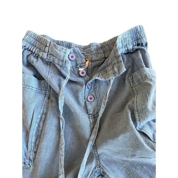 FREE PEOPLE Be The Change Slouch Pants In Blue Metal Size Small - Picture 9 of 11